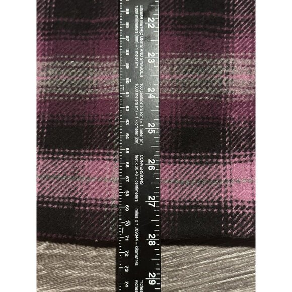 Chadwicks Wool Pea Coat Women Sz 16 Purple Plaid Double Breasted Button Front - Picture 7 of 12